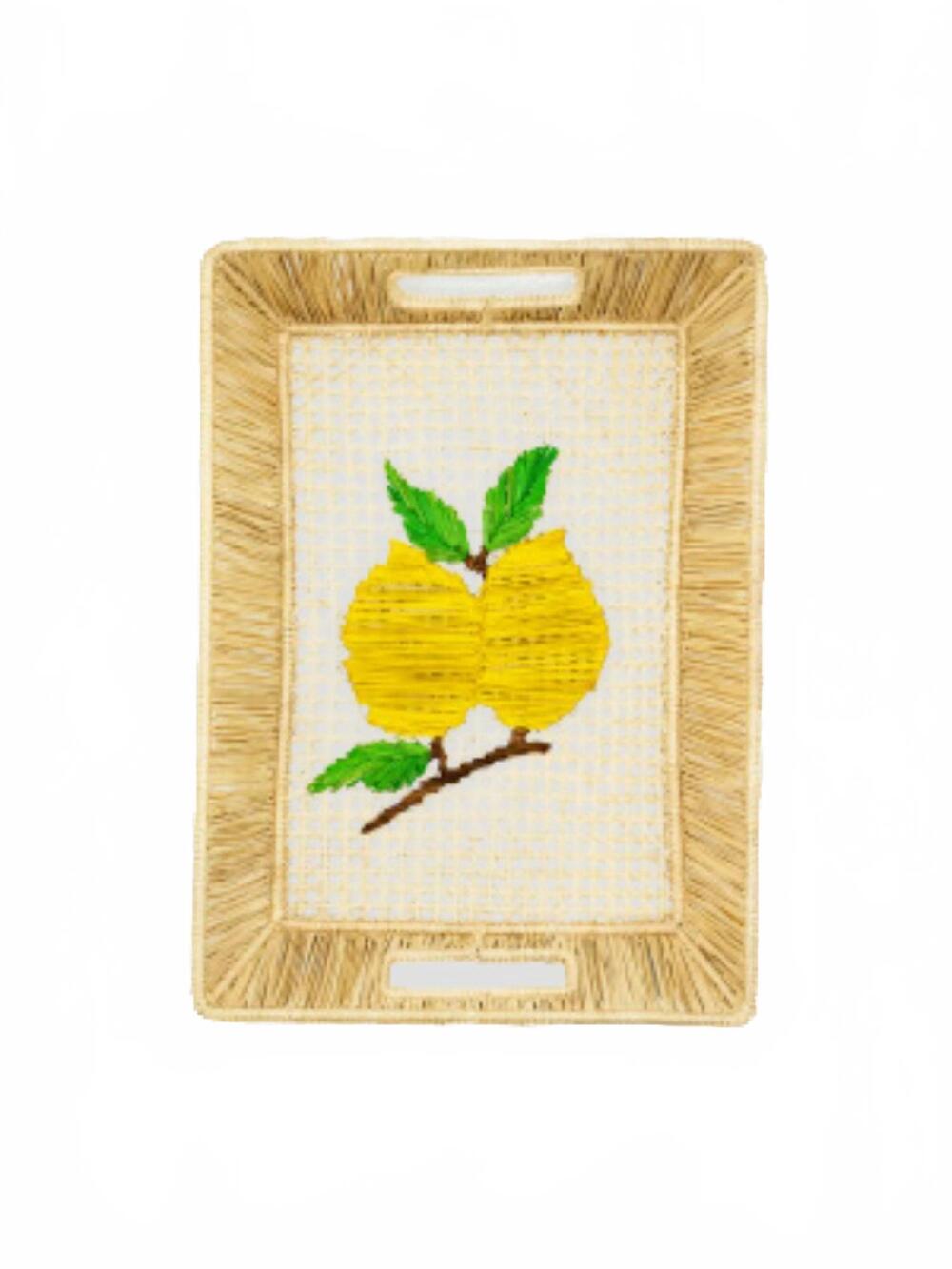 NEW MICHELE SAFRA INTERIORS hand woven lemon basket in beige